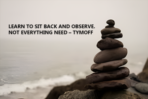 Learn to sit back and observe. not everything need - tymoff